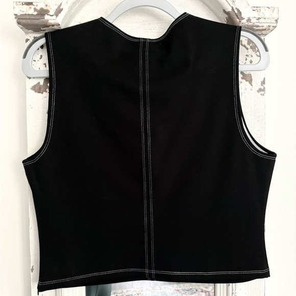 NWT Caroline Constas Black Sleeveless Top Size L - Picture 3 of 4